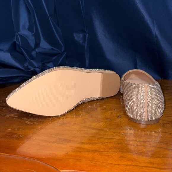 JustFab Women's Glitter Flats - silver - Picture 3 of 4